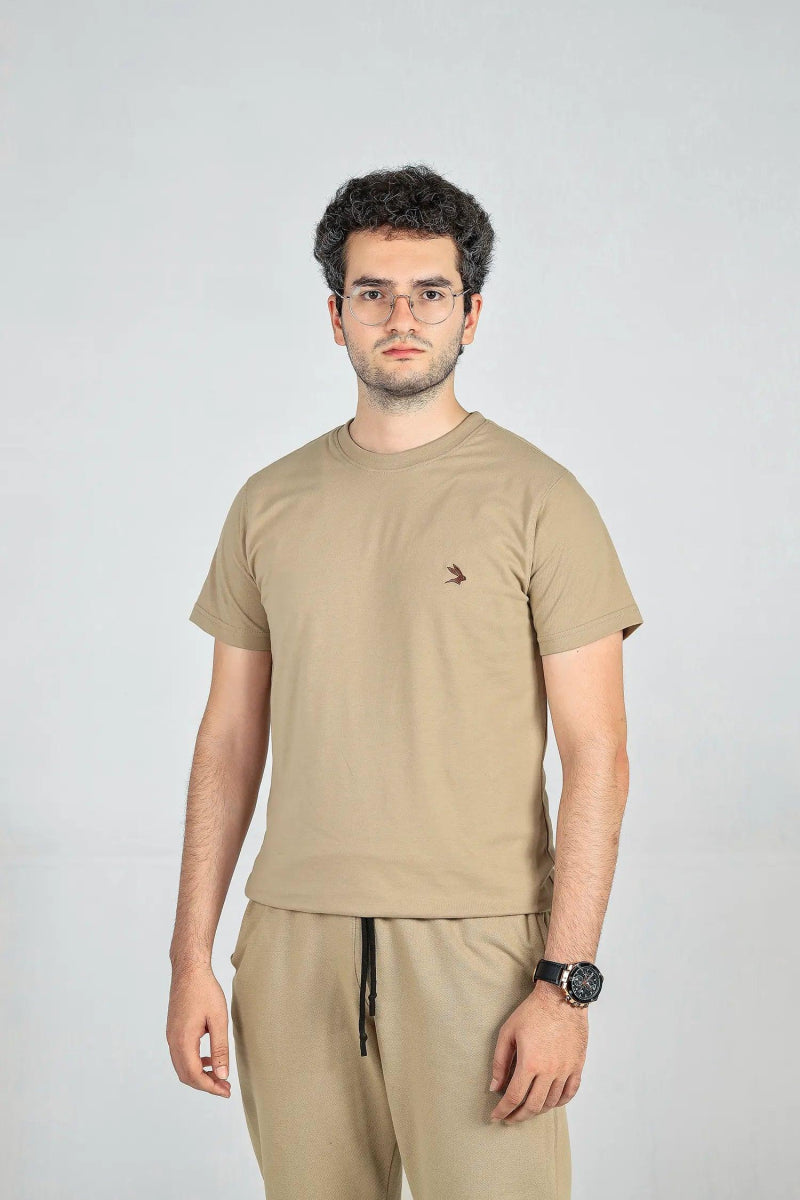 Bone T-Shirt with Quincy Logo - Lepus