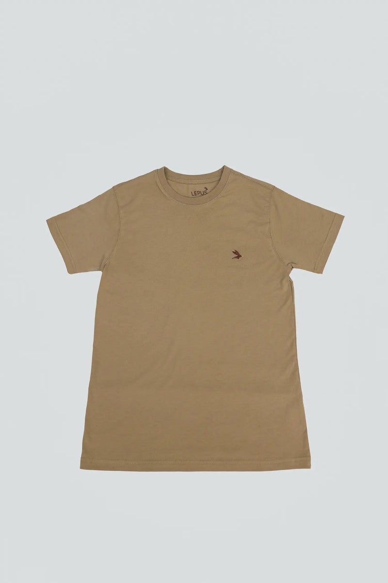 Bone T-Shirt with Quincy Logo - Lepus