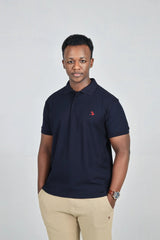 Navy Blue Polo with Red Logo - Lepus