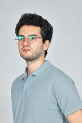Sky Blue Polo with Pink Logo - Lepus
